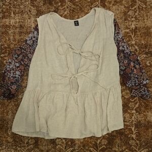 SHEIN Beige Top with Ties